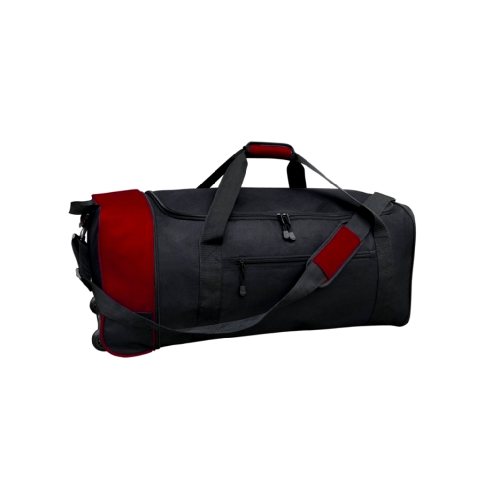 Black and red Rolling Collapsible Duffel Bag 32" Luggage